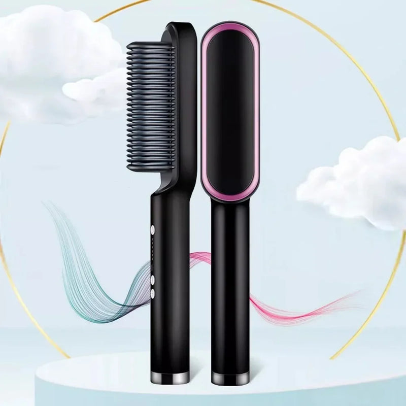 Escova De Cabelo 3 em 1 Elétrica com Pente De Aquecimento