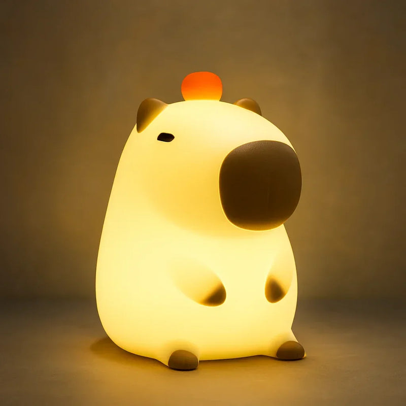 Luminária de Silicone Capivara Noturna Recarregável USB com Toque