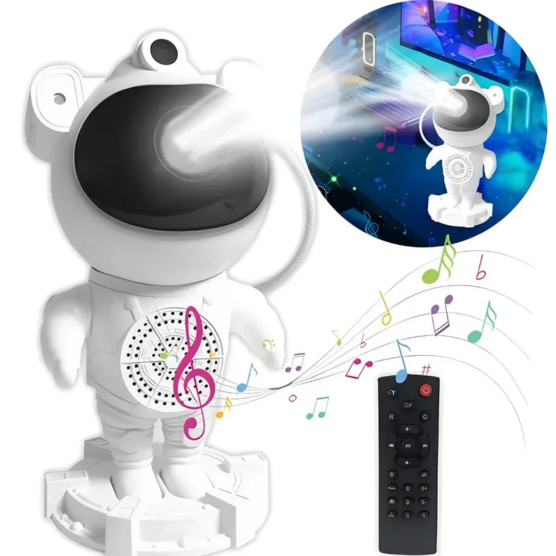 Projetor Astronauta – Galáxia, Estrelas, Nebulosa e Som Bluetooth